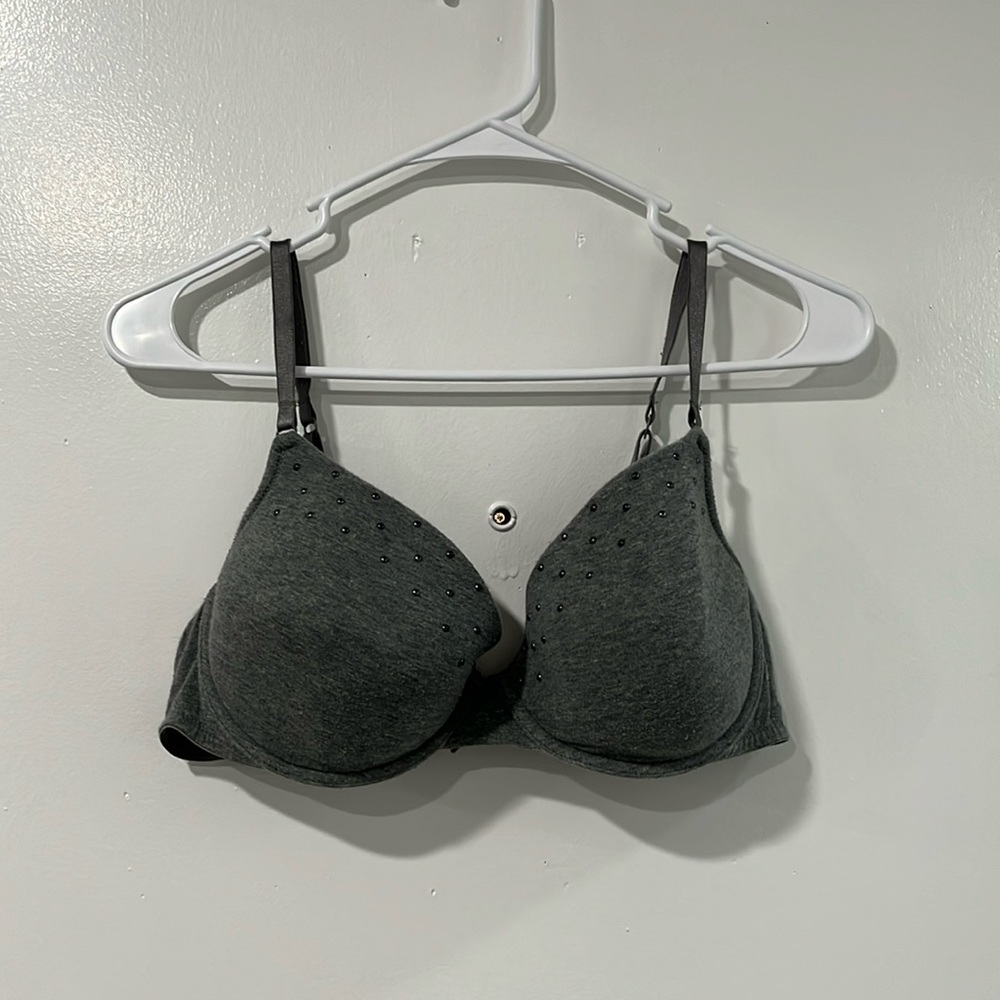 Aerie AEO Grey Gunmetal Studs Underwire Bra